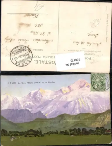 108173,Le Mont Blanc vu de Geneve 1906 Kanton Genf