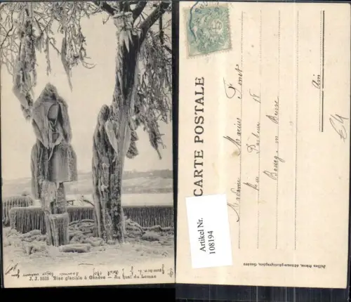 108194,Bise glaciale a Geneve Au quai du Leman Kanton Genf