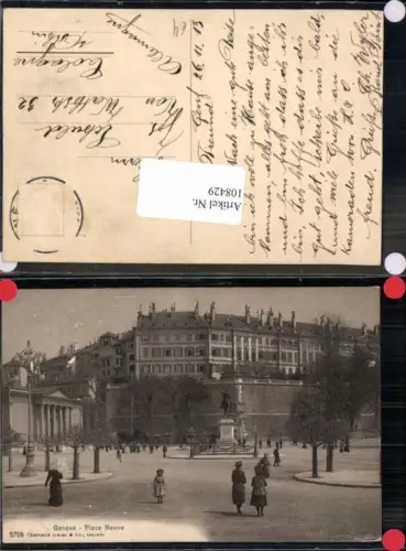 108429,Geneve Genf Place Neuve Leute Denkmal