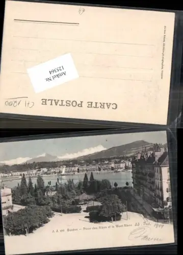125364,Kanton Genf Geneve Stadt Place de Alpes et le Mont Blanc 1904