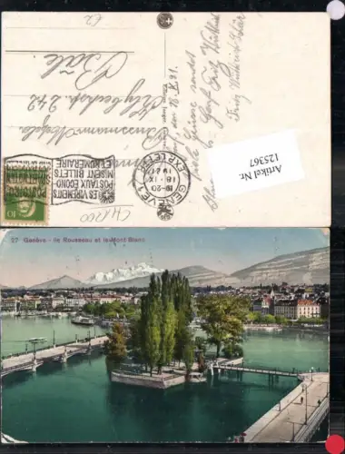 125367,Kanton Genf Geneve Stadt lle Rousseau et le Mont BLanc Hafen