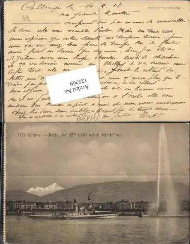 125369,Kanton Genf Geneve Stadt rade jet d Eau Mont Blanc Hafen Dampfer Schiff