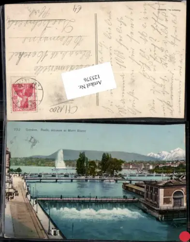 125376,Kanton Genf Geneve Stadt rade ecluses et Mont Blanc 1910