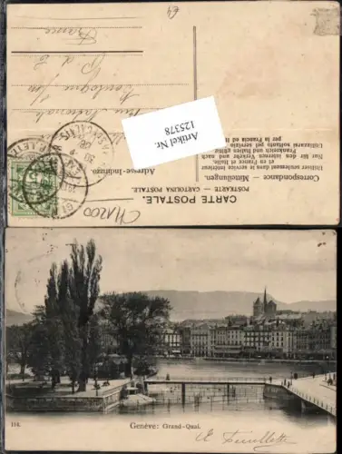 125378,Kanton Genf Geneve Stadt Grand Quai m. Hotels 1901