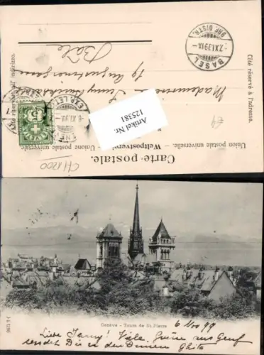 125381,Kanton Genf Geneve Stadt Tours de St Pierre 1899