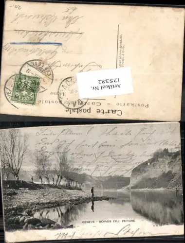 125382,Kanton Genf Geneve Stadt Bords du Rhone Partie um 1904