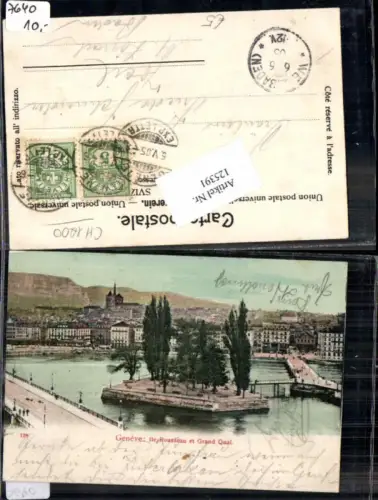 125391,Kanton Genf Geneve Stadt Ile Rousseau et le Grand Quai