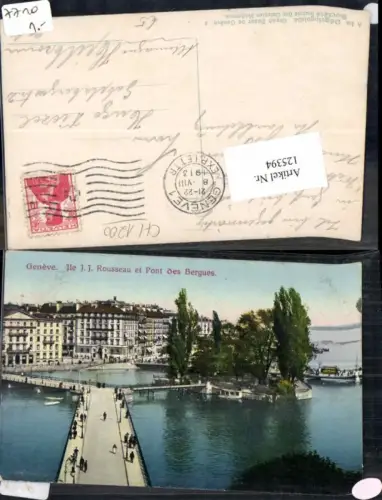 Kanton Genf Geneve Stadt Jle J.J. Rousseau et Pont des Bergues Hotel Hafen