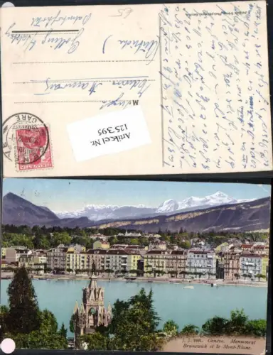 125395,Kanton Genf Geneve Stadt Monument Brunswick et le Mont Blanc