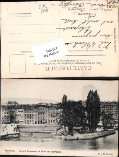 125396,Kanton Genf Geneve Stadt Jle J.J. Rousseau et Quai des Bergues pub G.L.M. 105