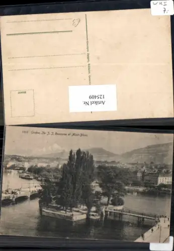 125409,Kanton Genf Geneve Stadt JJ Rousseau Mont Blanc