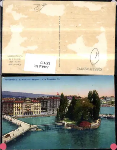 127115,Genf Geneve Le Pont des Bergues Llle Rousseau