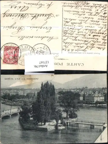 127167,Genf Geneve L Ille J J Rousseau 1906