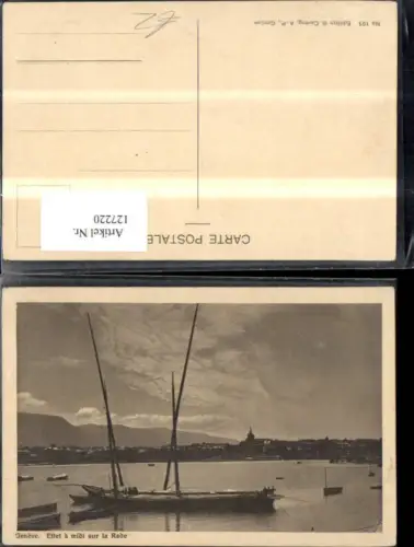 127220,Genf Geneve Effet a midi sur la Rade Ansicht Segelboot