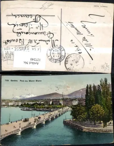 127240,Genf Geneve Pont du Mont Blanc 1914