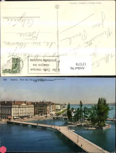 127278,Genf Geneve Pont des Bergues et Jle Rousseau
