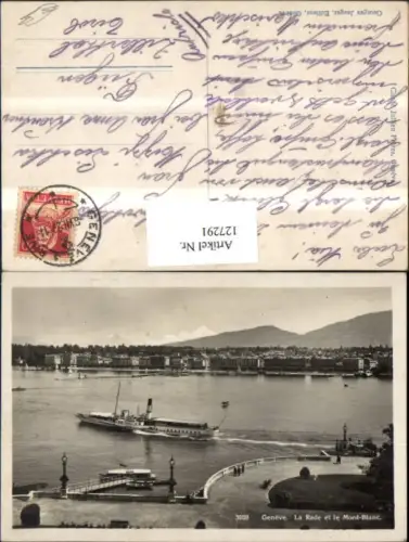 127291,Genf Geneve La Rade et le Mont Blanc Hafen Dampfer Schiff 1929