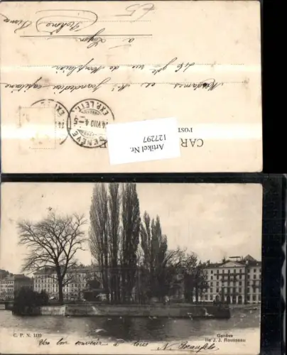 127297,Genf Geneve Ile JJ Rousseau 1904
