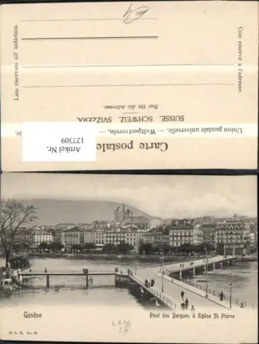 127309,Genf Geneve Pontdes Bergues u. Eglise St Pierre