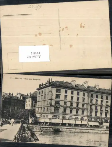 133817,Geneve Genf Quai des Bergues Detail