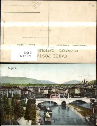 155245,Geneve Genf Ansicht m. Brücke