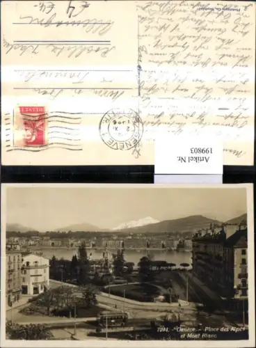 199803,Geneve Genf Teilansicht Place des Alpes et Mont Blanc
