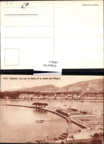 199813,Geneve Genf Teilansicht Vue sur la Rade et la Jetee des Paquis Boote
