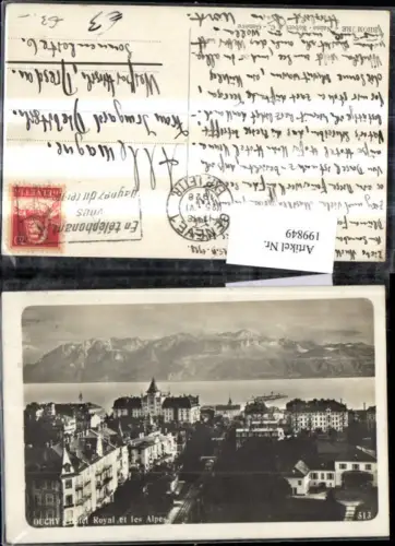 199849,Geneve Genf Teilansicht Ouchy Hotel Royal et les Alpes