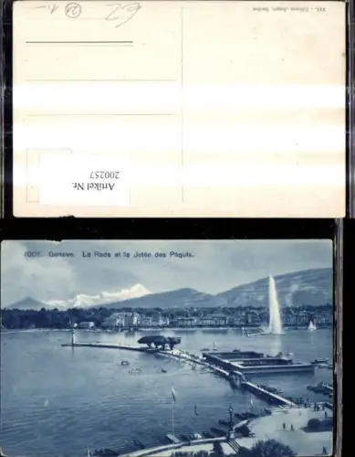 200257,Geneve Genf La Rade et la Jetee des Paquis Fontäne Boote