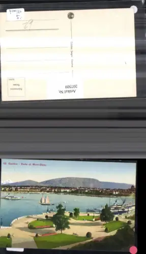 207509,Geneve Genf Rade et Mont-Blanc Teilansicht Segelboot Dampfer