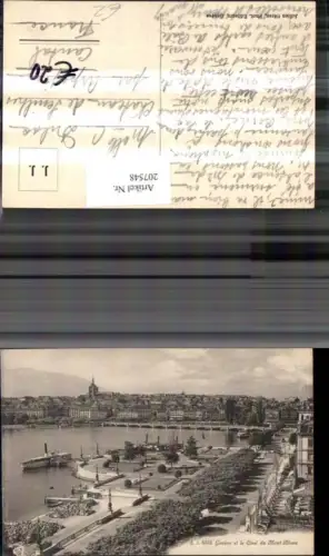207548,Geneve Genf et le Quai du Mont-Blanc Teilansicht
