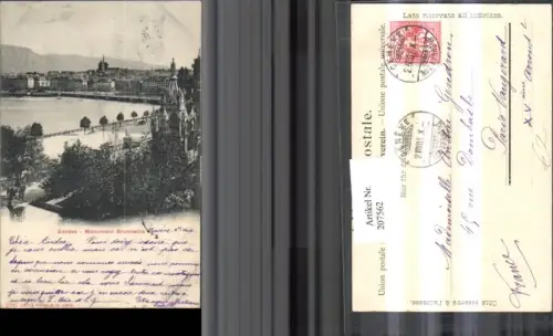 207562,Geneve Genf Teilansicht m. Monument Brunswick