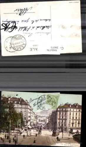 208373,Geneve Genf Rue du Mont Blanc Straßenansicht Hotel Suisse