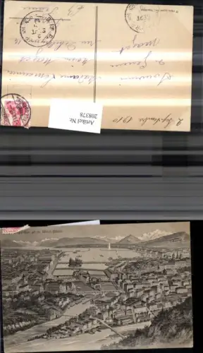208378,Geneve Genf Totale et le Mont-Blanc