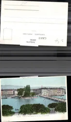208381,Geneve Genf Pont du Mont Blanc et Ile de J. J. Rousseau