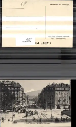 208383,Geneve Genf La rue du Mont-Blanc Straßenansicht Hotel Suisse Schweizerhof