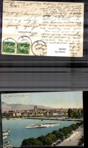 208400,Geneve Genf Teilansicht La Rade et St. Pierre Dampfer