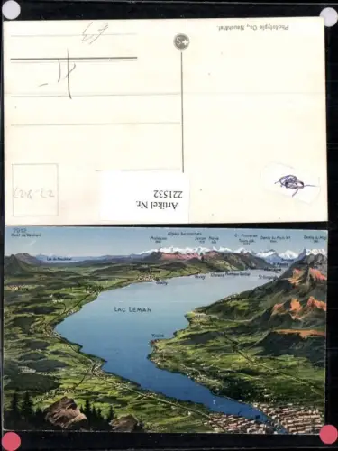 221532,Lac Leman aus d. Vogelschau Genf Nyoh Yvoire Lausanne Morges Vevey Kt Genf