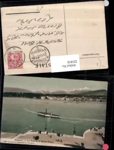 221818,Geneve Genf Le Port et le Mont-Blanc
