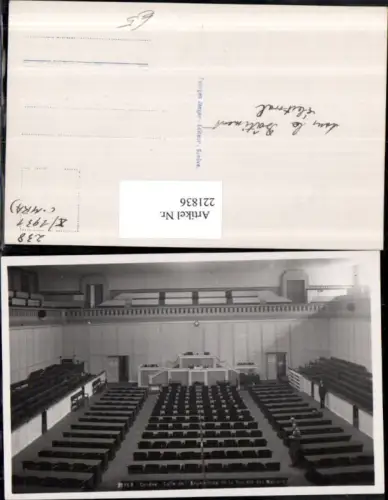221836,Geneve Genf Salle de l'Assemblee de la Sociale des Nations Saal Innenansicht