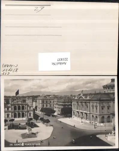 221837,Geneve Genf Place Neuve Platz m. Denkmal