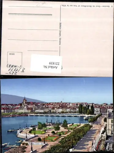 221839,Geneve Genf Teilanscht Quai du Mont-Blanc et Vue sur la Ville