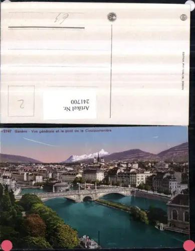 241700,Genf Geneve Teilansicht et le pont de la Coulouvreniere