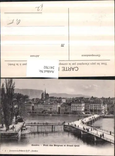 241702,Genf Geneve Teilansicht Pont des Bergues et Grand Quai Brücke