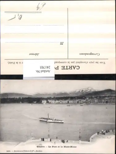 241703,Genf Geneve Teilansicht Le Port et le Mont-Blanc