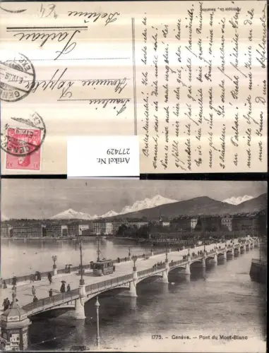277429,Geneve Genf Pont du Mont-Blanc Brücke Straßenbahn