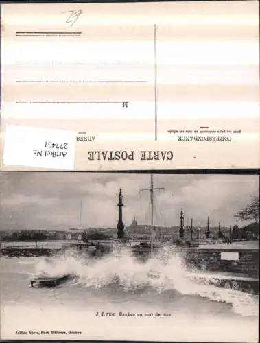 277431,Geneve Genf un jour de bise Sturm Brandung