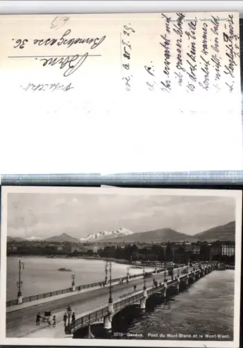 309692,Geneve Genf Teilansicht Pont du Mont-Blanc Brücke Bergkulisse