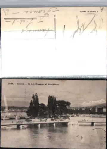 309695,Geneve Genf Ile J. J. Rousseau et Mont-Blanc Insel Brücken