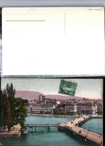 309696,Geneve Genf Teilansicht et Pont des Bergues Brücke
